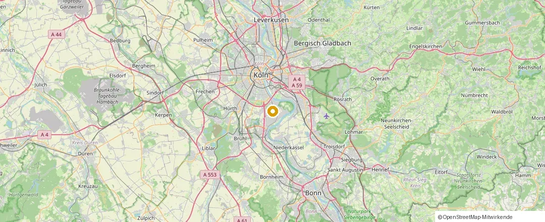 Karte: Kirschbaumweg, Hahnwald, Rodenkirchen, Köln
